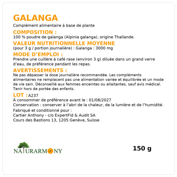 Galanga en poudre 150g – Image 2