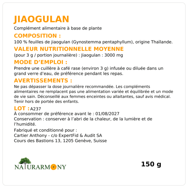 Jioagulan en poudre 150g – Image 2